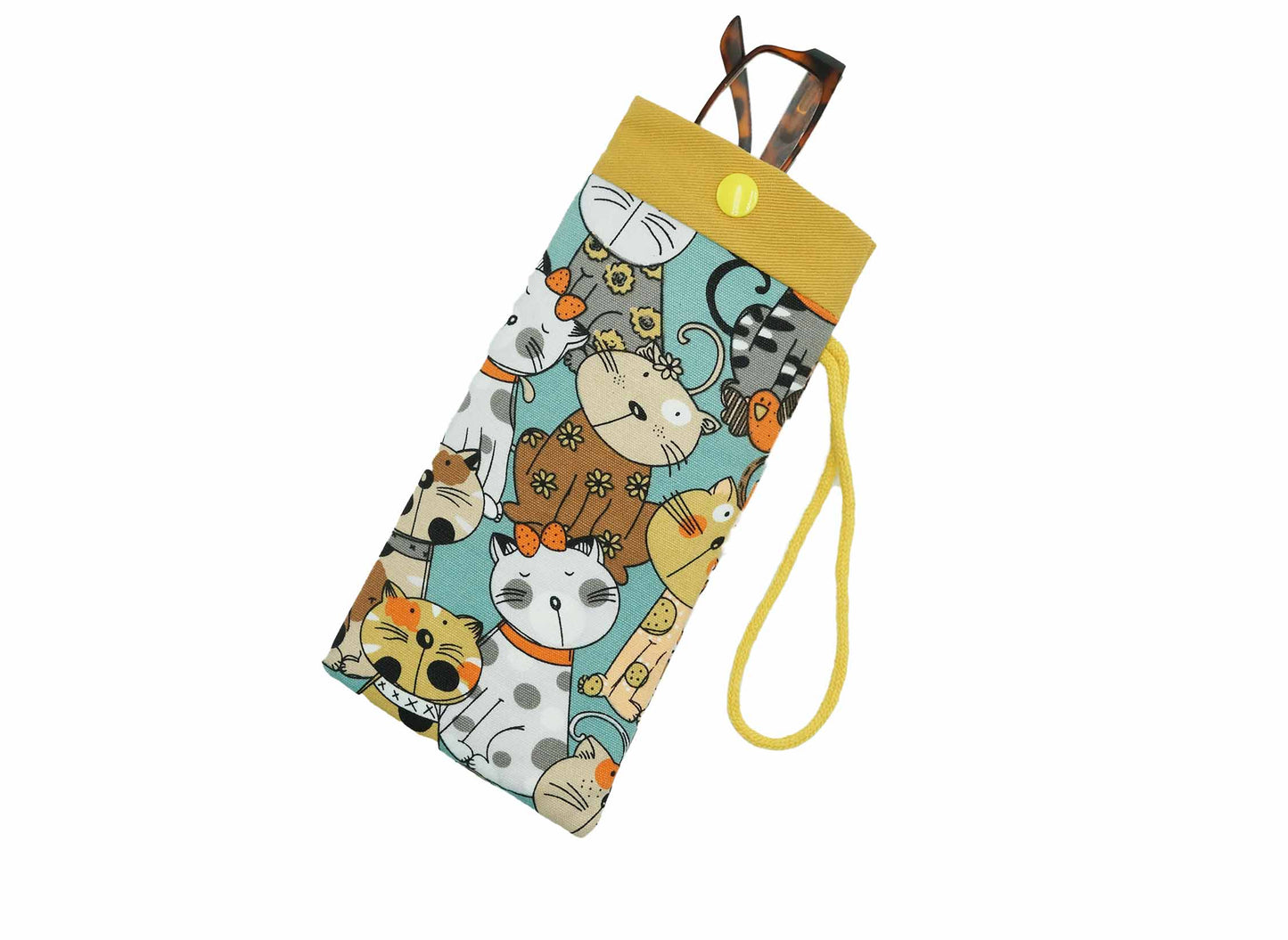 Happy Cats Fabric Glasses Case