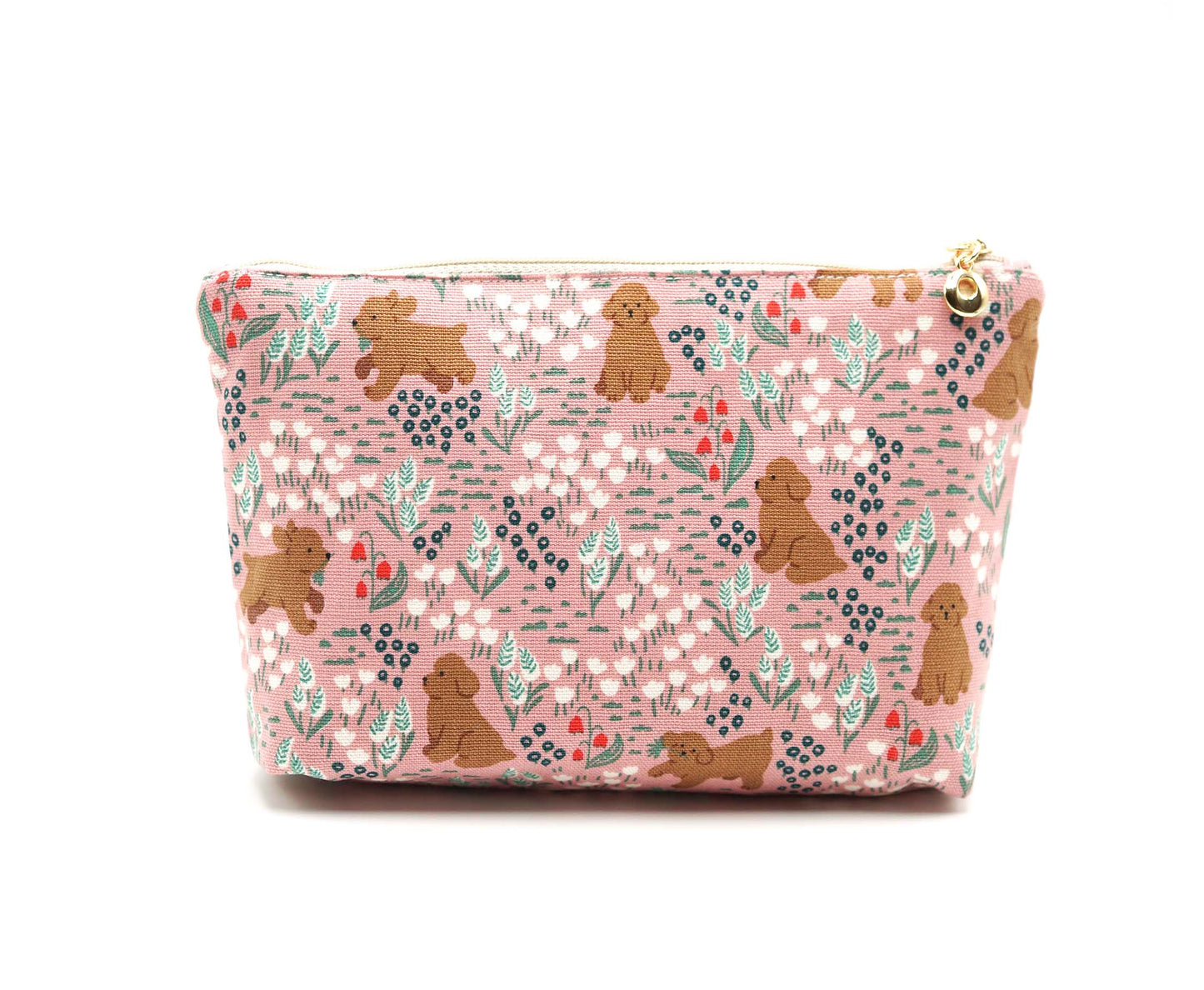 Brown Puppy Zipper Pouch