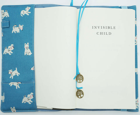 Shy Dog Book Cover, Fabric Dust Jacket