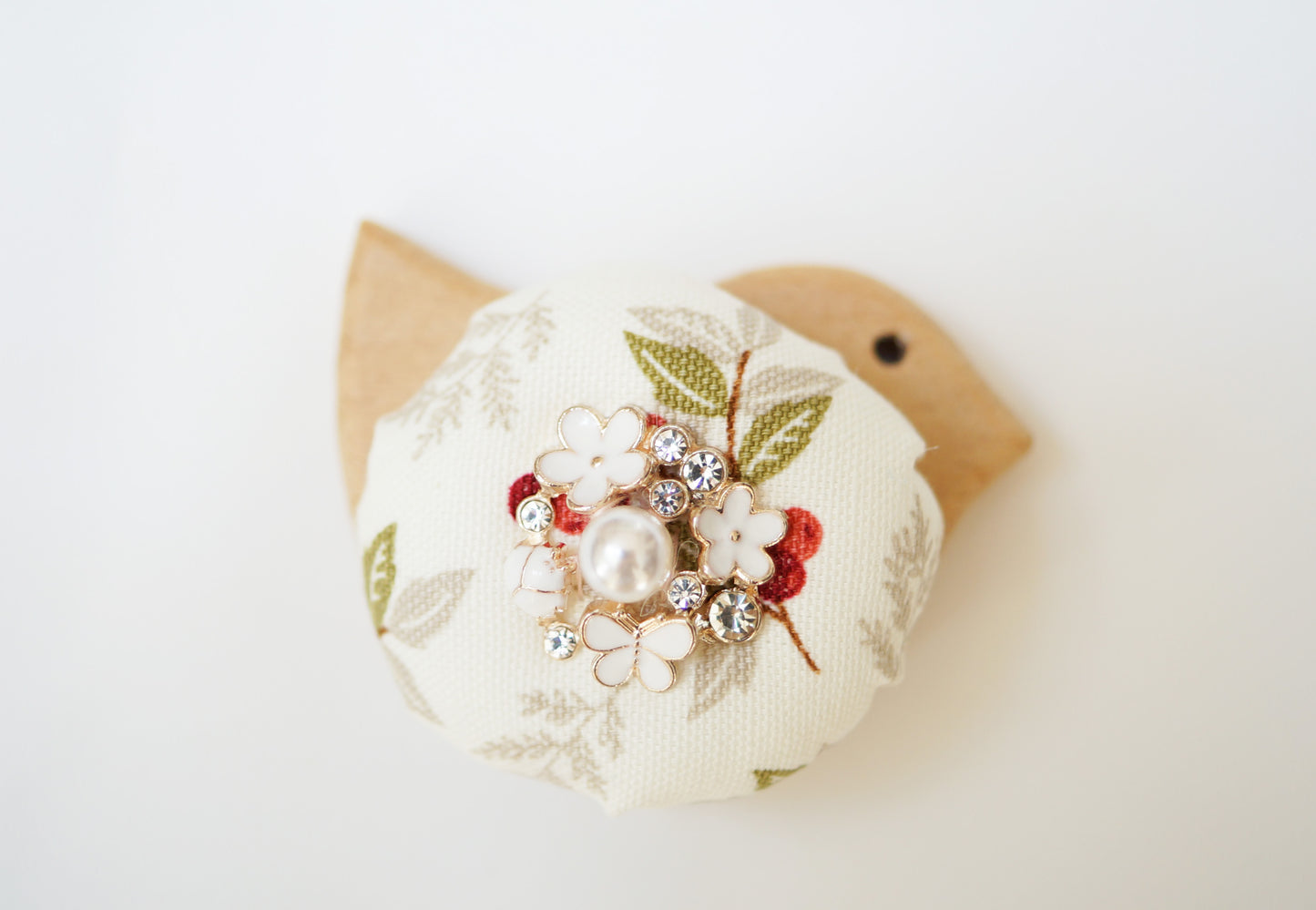 Wooden Pin Cushion Pin Keeper Various Floral Patterns