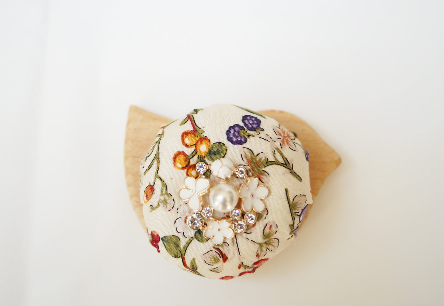 Wooden Pin Cushion Pin Keeper Various Floral Patterns