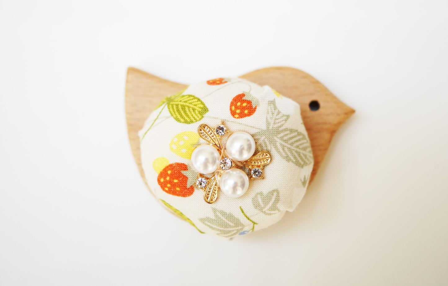 Wooden Pin Cushion Pin Keeper Various Floral Patterns