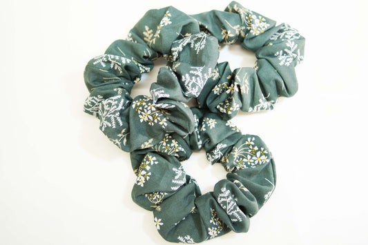 Lace Flower Green Scrunchie