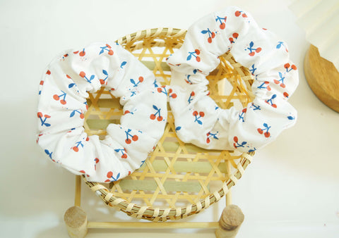 Cherry White Scrunchie