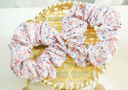 Pink Flower Scrunchie