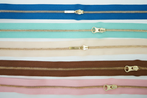 YKK #3 Brass Zippers Kits - 1yd & 3 Pulls