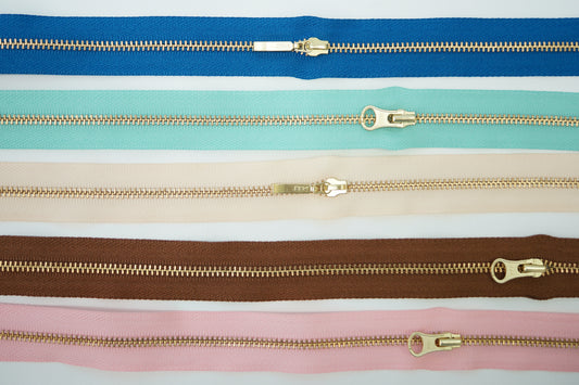 YKK Size 3 Brass Zipper Kit l 1 Yard Chain & 3 Sliders