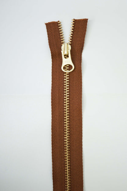 YKK 30Inch #3Metal Zippers with gold brass teeth