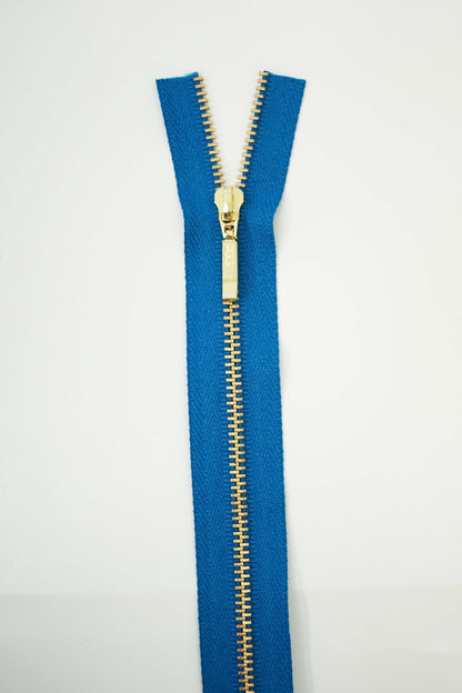 YKK 30Inch #3Metal Zippers with gold brass teeth