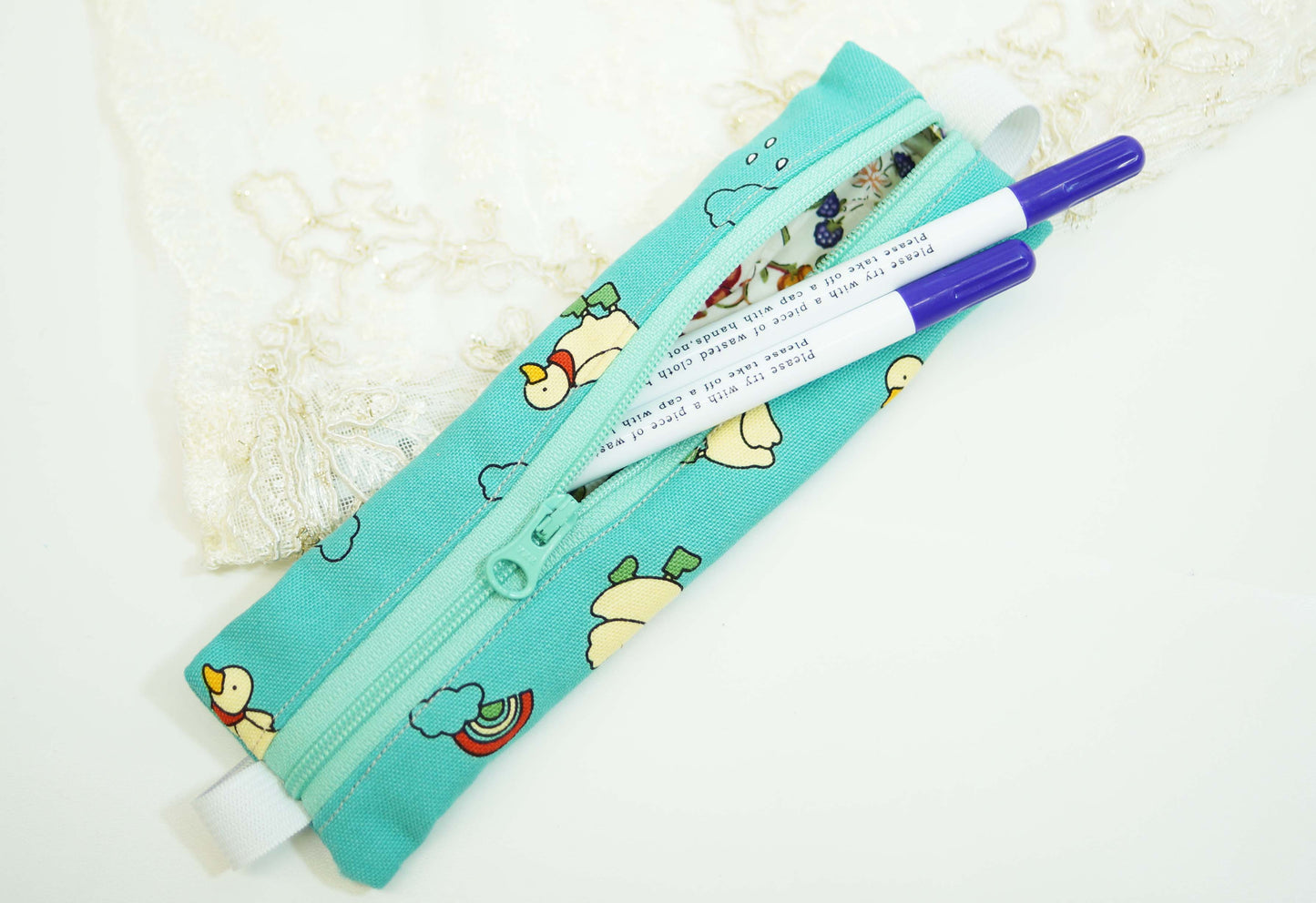 Clonk Duck Pencil Case with Elastic Strap for Journal or Planner