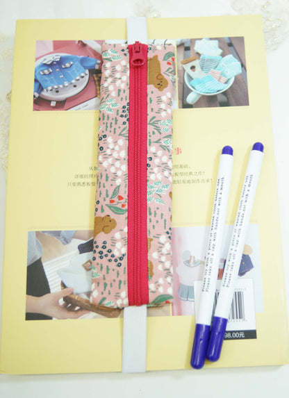 Pudding Pencil Case with Elastic Strap for Journal or Planner