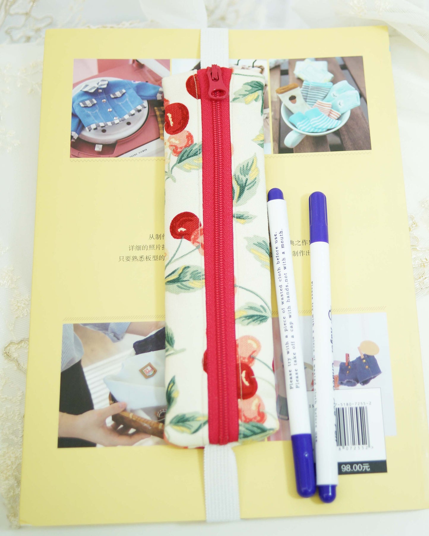 Cherish Pencil Case with Elastic Strap for Journal or Planner