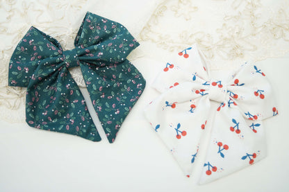 Cherry Print Fabric Bow