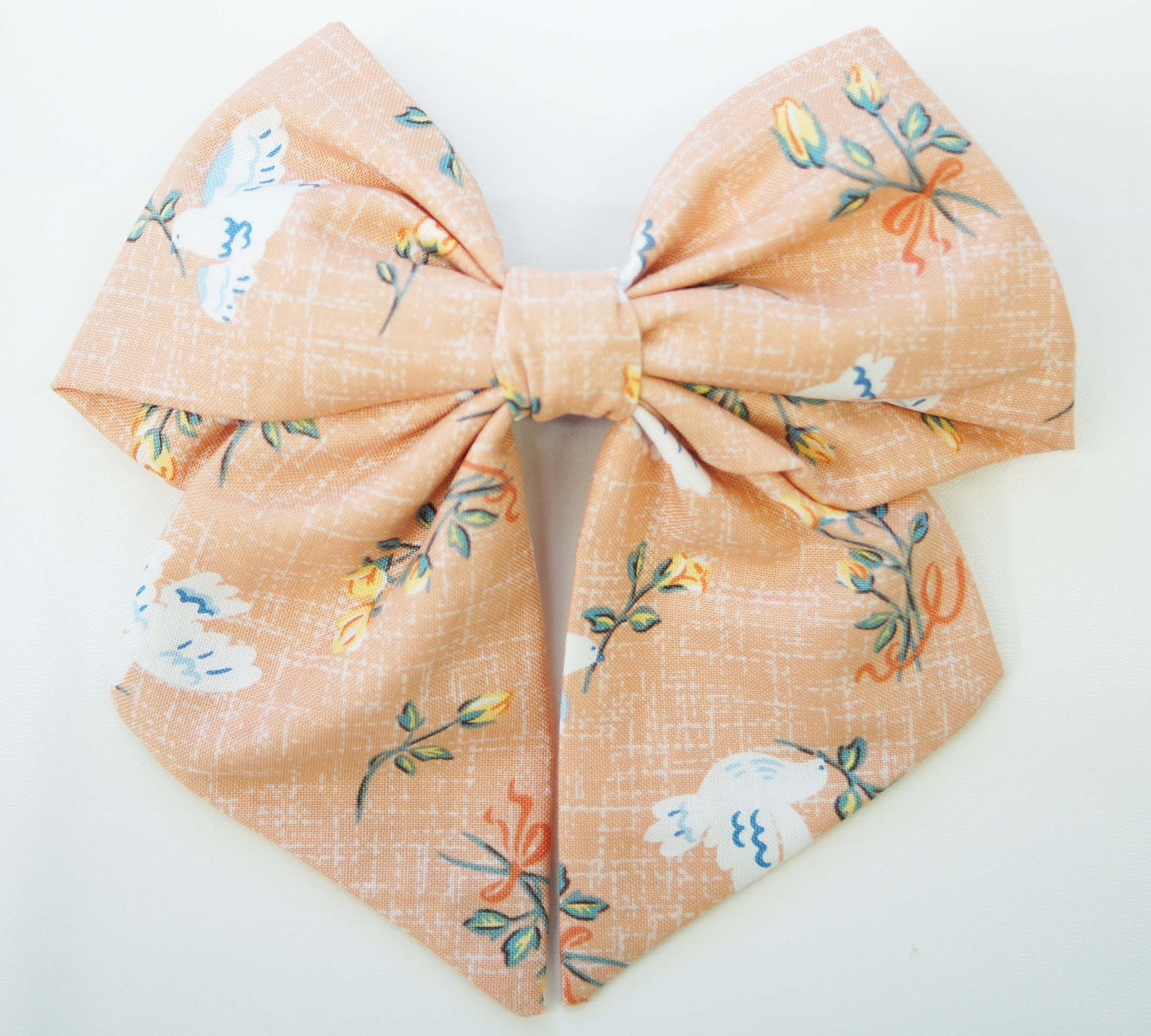 Peace Dove Print Fabric Bow