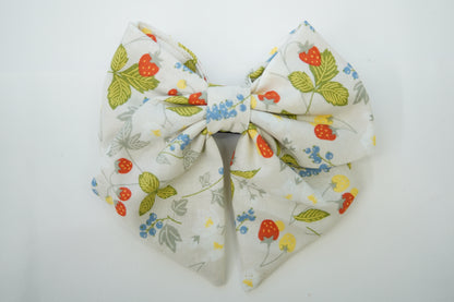 Strawberry Print Fabric Bow