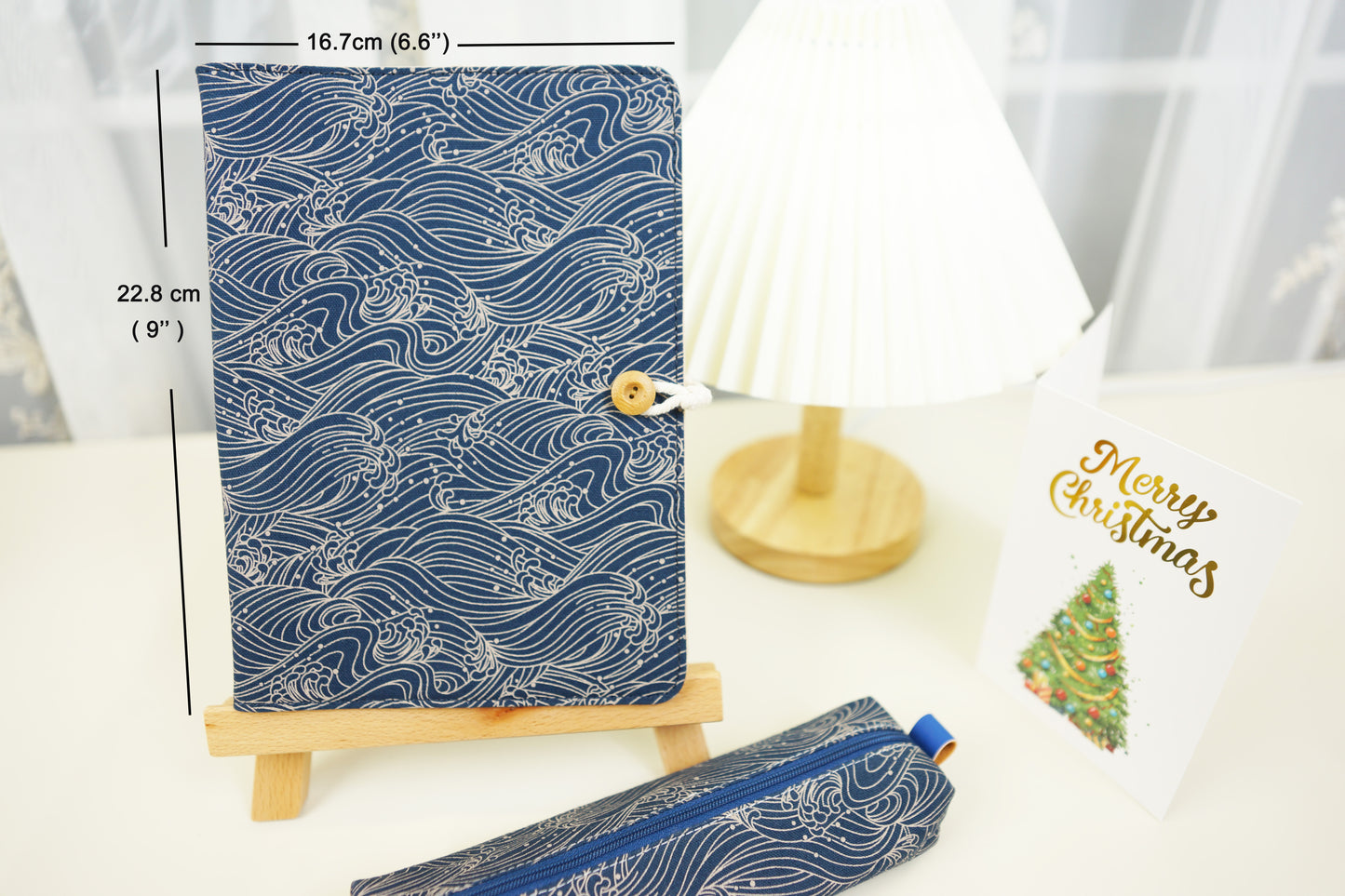 Ukiyoe Waves Fabric Planner, A5 6-ring Refillable Journal