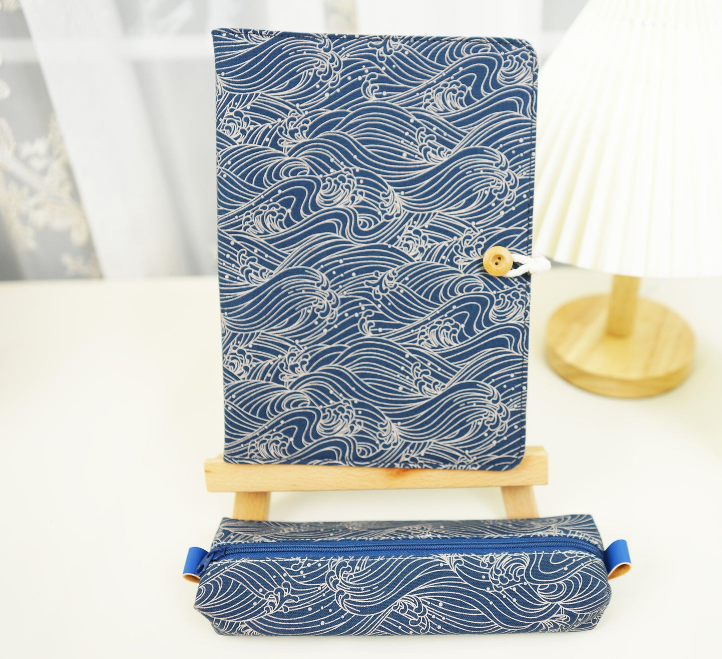 Ukiyoe Waves Fabric Planner, A5 6-ring Refillable Journal