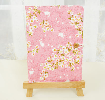 Pink Cherry Blossoms Fabric Planner, A5 6-ring Refillable Journal