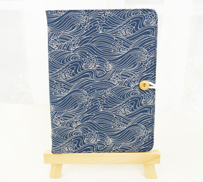 Ukiyoe Waves Fabric Planner, A5 6-ring Refillable Journal