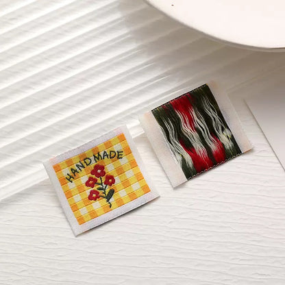Yellow Check Handmade Woven Labels