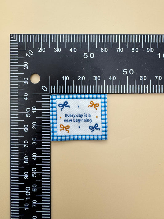 New Beginning Blue Woven Labels