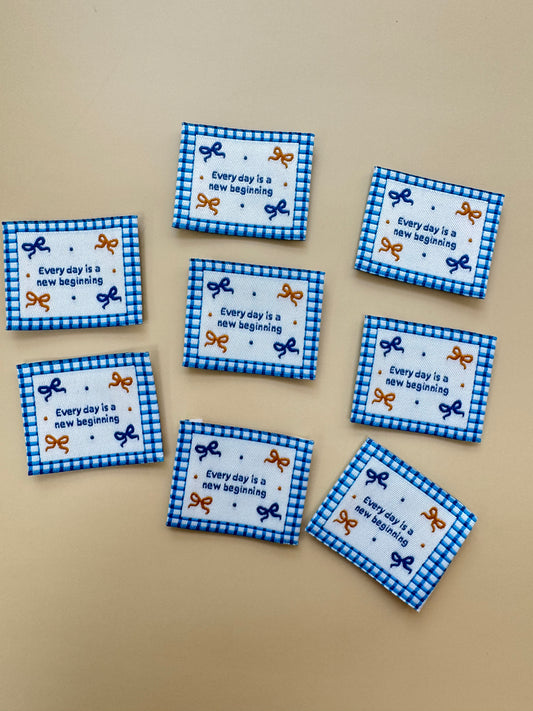New Beginning Blue Woven Labels