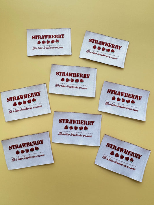 Strawberry Woven Labels