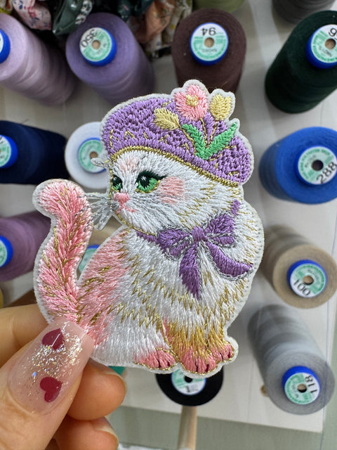 Cat in Purple Hat Patch