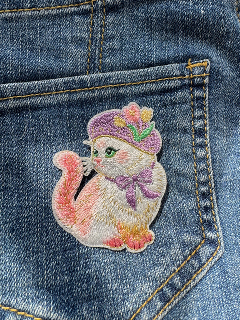 Cat in Purple Hat Patch