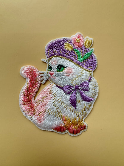 Cat in Purple Hat Patch