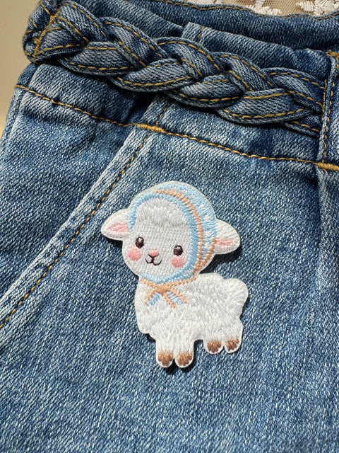 Sheep in Blue Scarf Patch