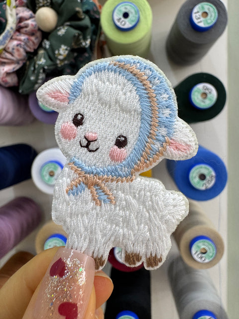 Sheep in Blue Scarf Patch
