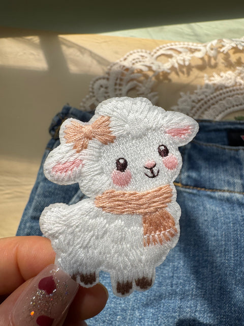 Sheep in Pink Scarf Patch