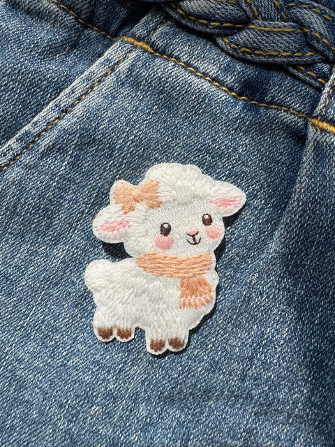 Sheep in Pink Scarf Patch
