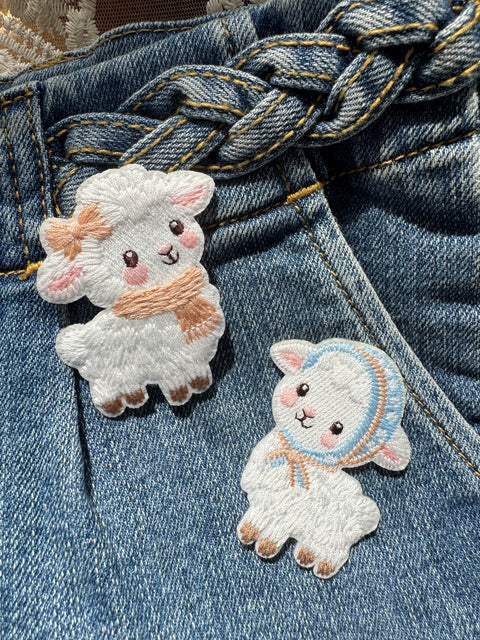 Sheep in Pink Scarf Patch