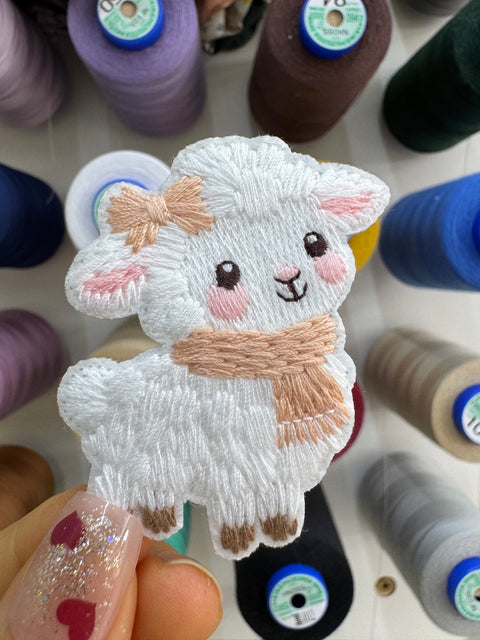 Sheep in Pink Scarf Patch