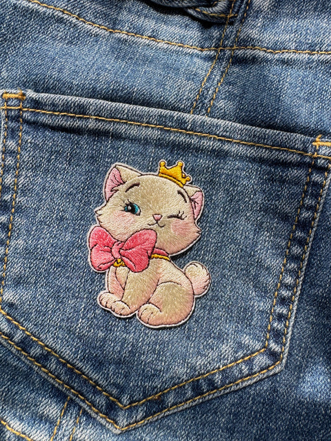 Cat with Bow and Crown Patch