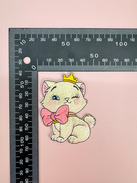 Cat with Bow and Crown Patch