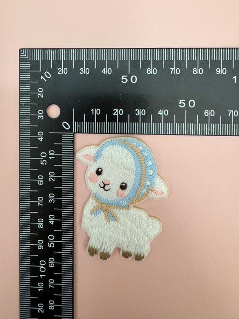 Sheep in Blue Scarf Patch