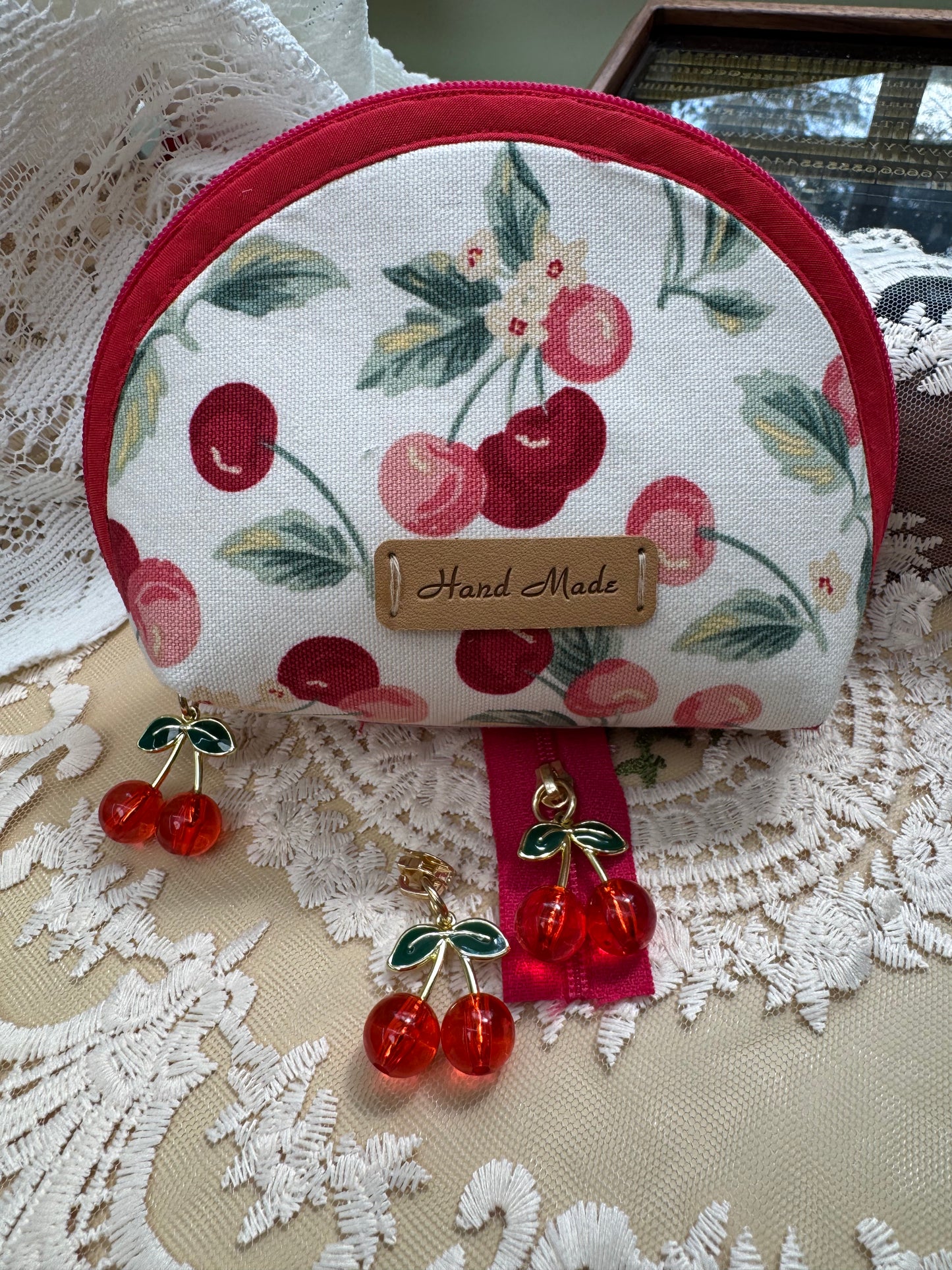 Cherry Zipper Pulls 4PCS