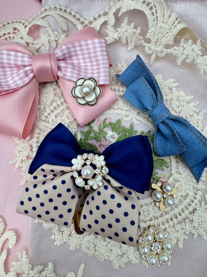Pearl Rhinestone Flower Embellishments
