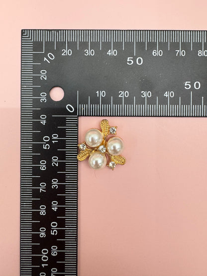 Pearl Rhinestone Flower Embellishments