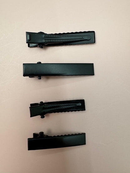 Black Metal Alligator Hair Clips, 10 Pcs