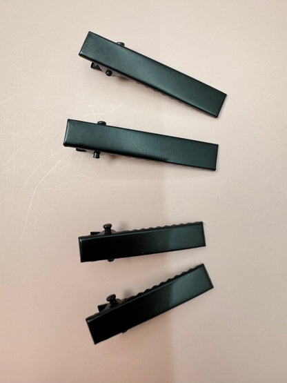 Black Metal Alligator Hair Clips, 10 Pcs