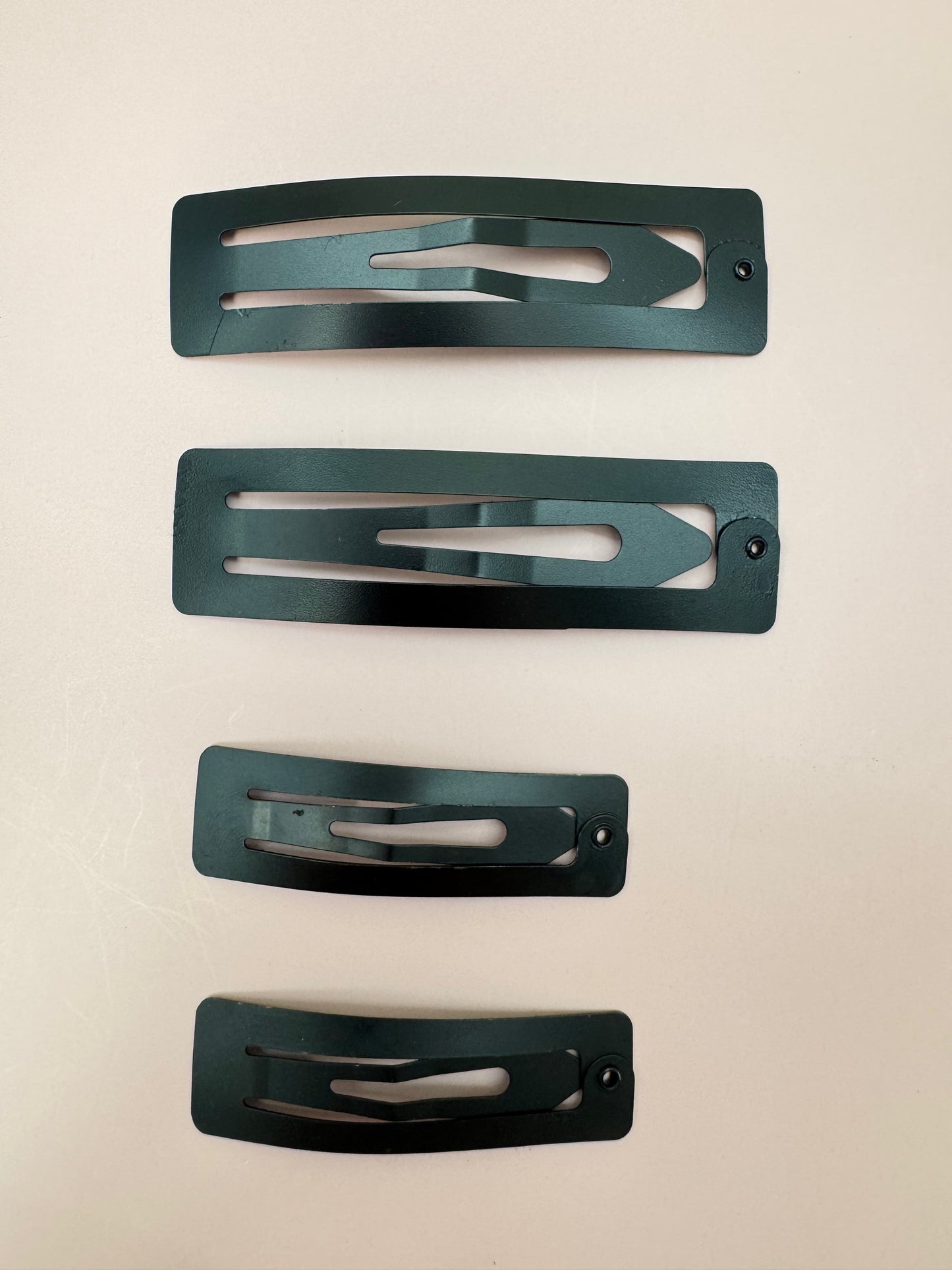 Black Metal Snap Hair Clips, 10 PCS
