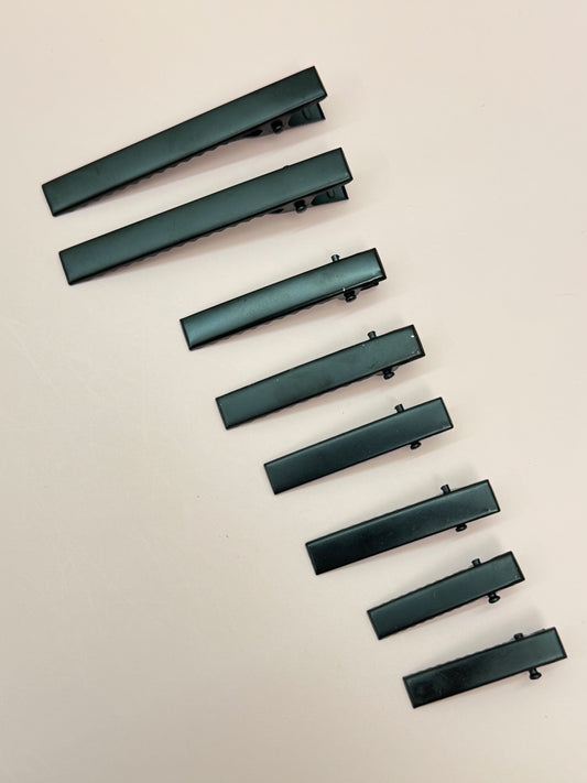 Black Metal Alligator Hair Clips, 10 Pcs