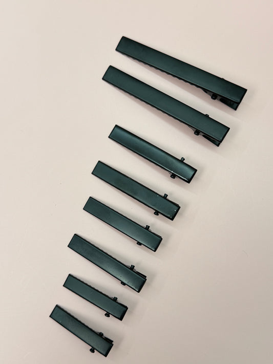 Black Metal Alligator Hair Clips, 10 Pcs