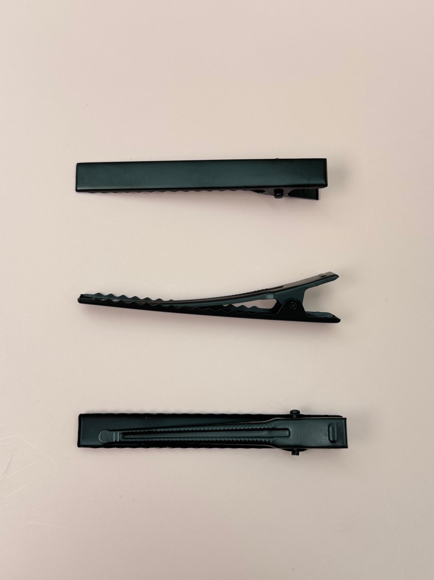 Black Metal Alligator Hair Clips, 10 Pcs