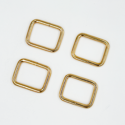 1'' Gold Rectangle Ring l 4 PCS