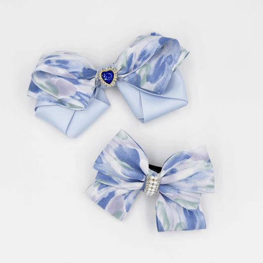 1.5'' Double Faced Blue Pattern Ribbon